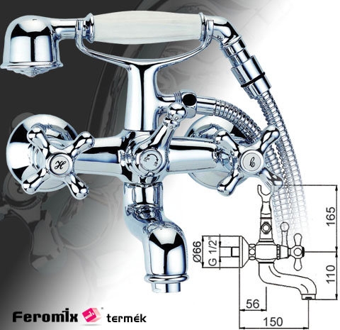 Feromix Anais 402.1 kádtöltő csaptelep szettel