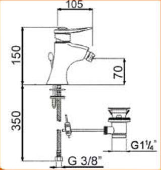 Feromix Giulietta 21360.1 bidet csaptelep