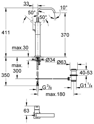 Grohe Allure magasított mosdócsaptelep 32249 000 (32249000)