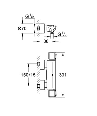 Grohe Allure Termosztátos zuhanycsaptelep 34236 000 (34236000)