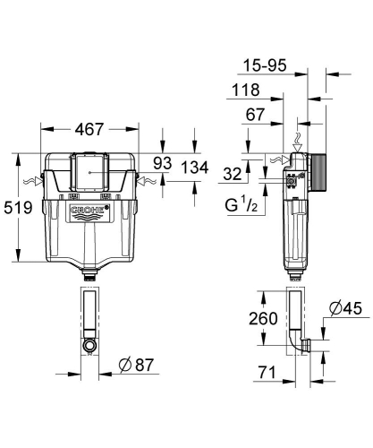 Grohe Öblítőtartály 38661 000 (38661000)