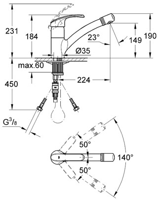 Grohe Alira Mosogató csaptelep 32997 SD0 (32997SD0)