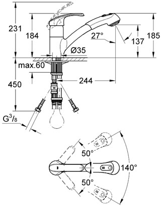 Grohe Alira Mosogató csaptelep 32998 SD0 (32998SD0)