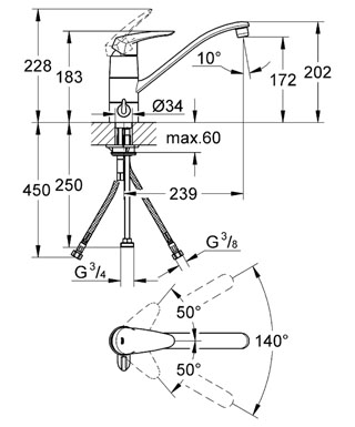 Grohe Eurodisc Mosogató csaptelep 33312 001 (33312001)