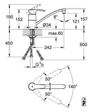 Grohe Eurostyle 33984 001 Mosogató csaptelep (33984001)