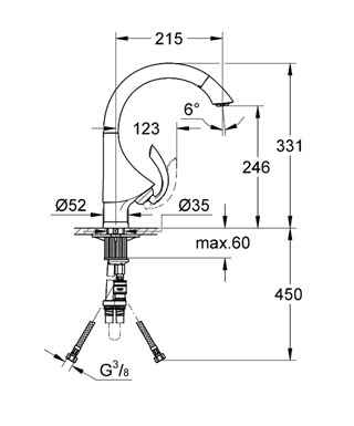 Grohe K4 33786 000 Mosogató csaptelep kihúzható gyöngyöztetővel (33786000)