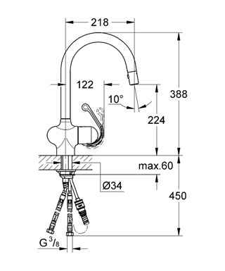 Grohe Zedra 33708 001 Mosogató csaptelep (33708001)
