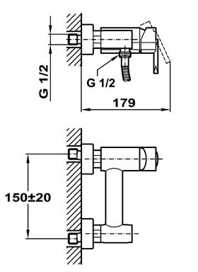 Teka Elan 35.232.02 Zuhany csaptelep zuhanyszettel