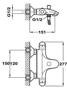 Teka Indic 86.121.02 Termosztátos kádtöltő csaptelep