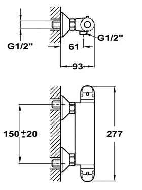 Teka Indic 86.231.02 Termosztátos zuhany csaptelep