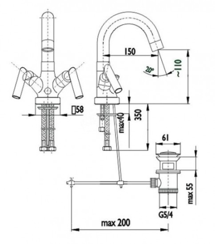 Armatura Harmonic 342-325-00 Mosdó csaptelep