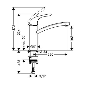 Hansgrohe Focus E mosogató csaptelep, króm 31780000 (K)