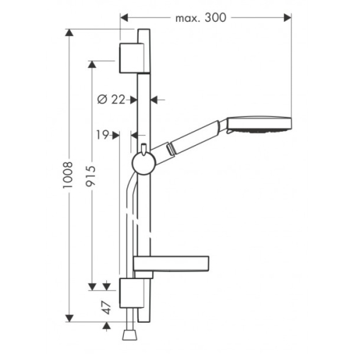 Hansgrohe Raindance S 120 AIR 3jet/Raindance Unica’S Puro Zuhanyszett 0,9m 27884 000 (27884000)