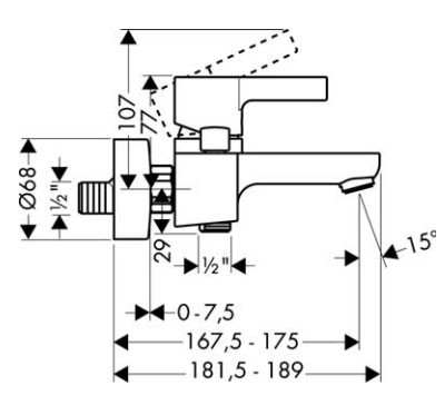 Hansgrohe Metris S fali kád csaptelep 31460 000 (31460000)