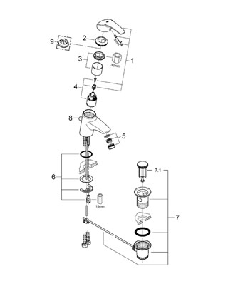 Grohe Eurosmart 32925 001 Egykaros mosdócsaptelep* (32925001)