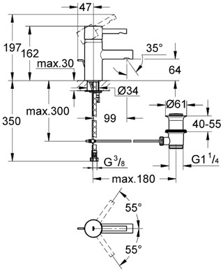 Grohe Essence Egykaros mosdócsaptelep 33562 000 (33562000)