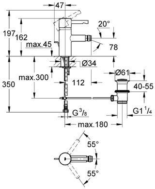 Grohe Essence Egykaros bidécsaptelep 33603 000 (33603000)