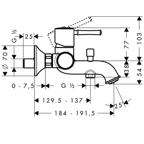 Hansgrohe Talis Classic 14140 000 fali kádcsaptelep (14140000)