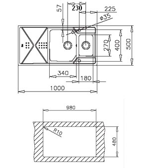 Teka Expression 1 1/2C 1E rozsdamentes mosogató (T1534)