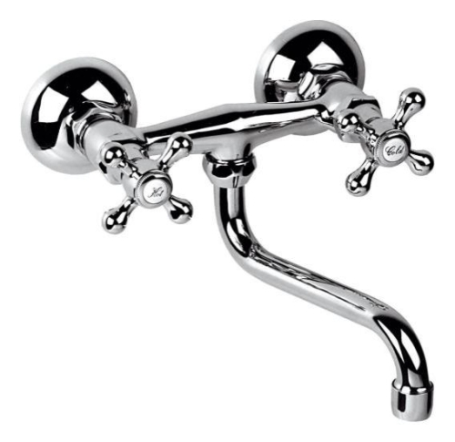 Radeco Retro kétfogantyús fali mosogató csaptelep