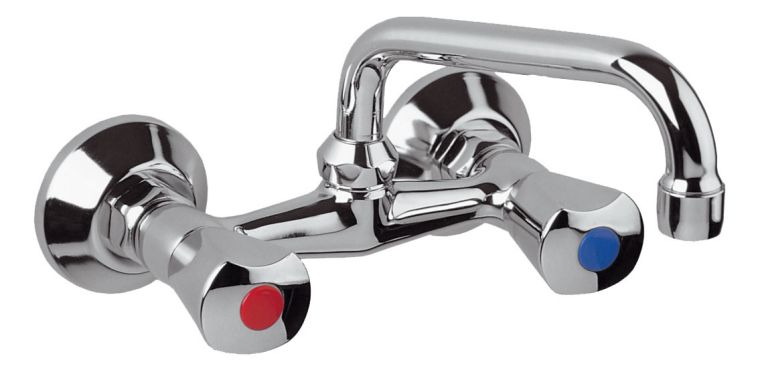 Radeco Ceramik kétfogantyús fali mosogató csaptelep