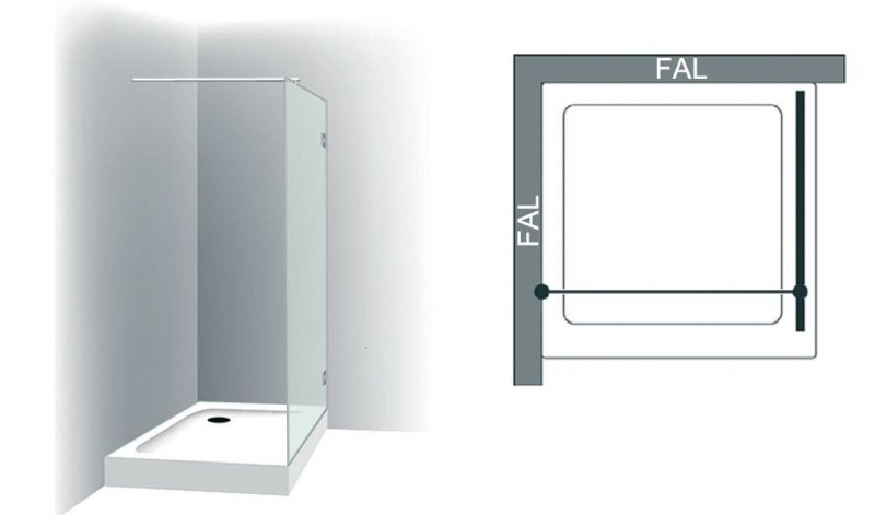 Varioglass Signum 400 Zuhanyfal víztiszta üveg (120x200 cm)