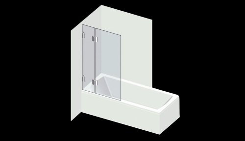 Varioglass Signum 603 Kádparaván víztiszta üveg (100x150 cm)