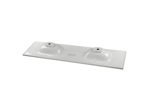 Marmy Cavalli 200x52/3 dupla beépíthető öntött márvány mosdó, matt fehér 6 154 09 20 42 33