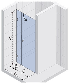 Riho Scandic S102 Zuhanyajtó (87,8-88,2 cm, króm, átlátszó, 90x200 cm, #GC 70200)