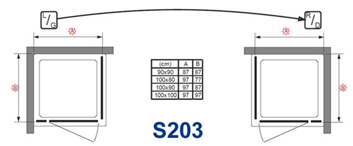 Riho Scandic S203 Zuhanykabin (króm, 96,8-97,2-76,8-77,2 cm, átlászó, 100x80x200 cm, #GC 28200)