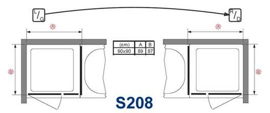 Riho Scandic S208 Zuhanykabin (90x90x200 cm, #GC 33200)