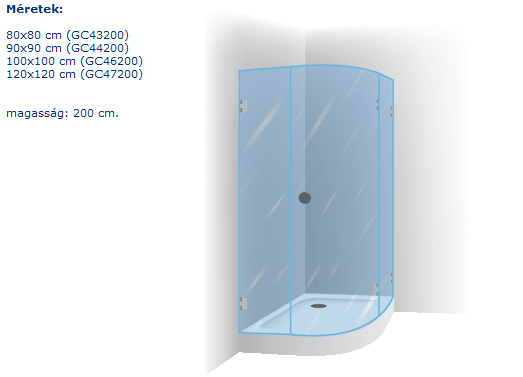 Riho Scandic S308 Zuhanykabin (króm, 116,8-117,2-116,8-117,2 cm, átlátszó, 120x120x200 cm, #GC 47200)