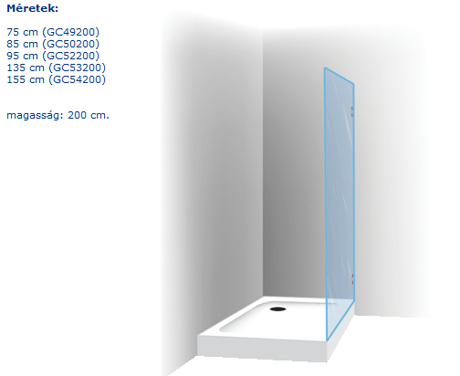 Riho Scandic S400 Zuhanyfal (135x200 cm, #GC 53200)