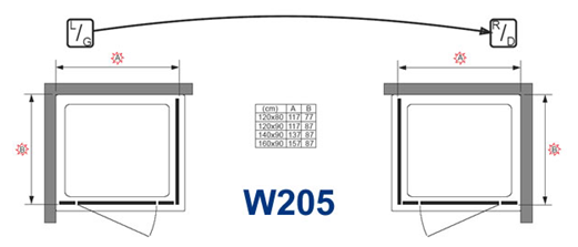 Riho Scandic W205 Zuhanykabin (140x90x200 cm, #GW 32200)