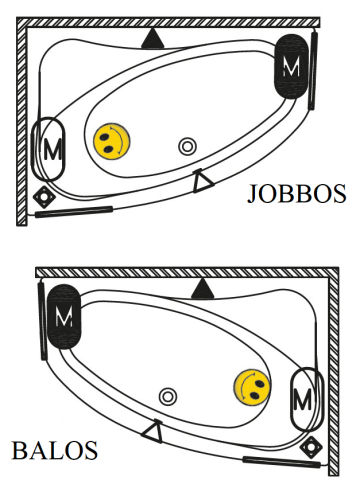 Riho ARYL 153,5×100,5 cm jobbos asszimetrikus kád, fehér (BA67) B021001005