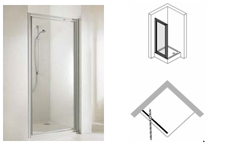 Hüppe Express ST 90 Zuhanyajtó (86-90, mattezüst, Anti-Plaque üveg, 90 cm, #EX1502.087.322)