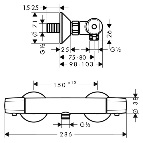 Hansgrohe Ecostat E 13125 000 Zuhanytermosztát (13125000)