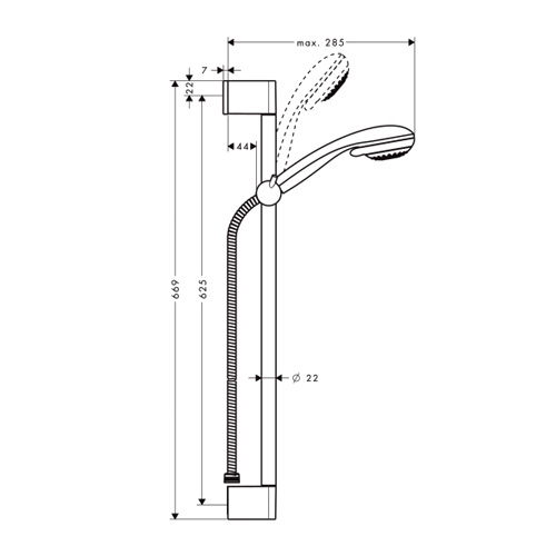 Hansgrohe Crometta 85 Multi/UnicaCrometta zuhanyszett, 65 cm-es zuhanyrúddal 27767 000 (27767000)