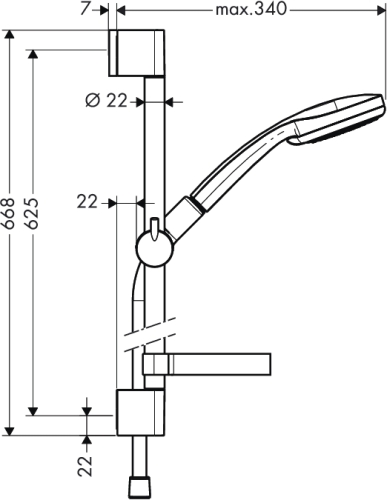 Hansgrohe Croma 100 Vario/UnicaC zuhanyszett, 65 cm-es zuhanyrúddal 27772 000 (27772000)