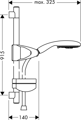 Hansgrohe Raindance E 100 AIR 3jet/Unica D zuhanyszett, 90 cm-es zuhanyrúddal 27881 000 (27881000)