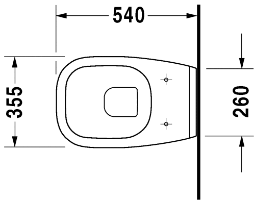 Duravit D-Code 220909 mélyöblítésű fali WC