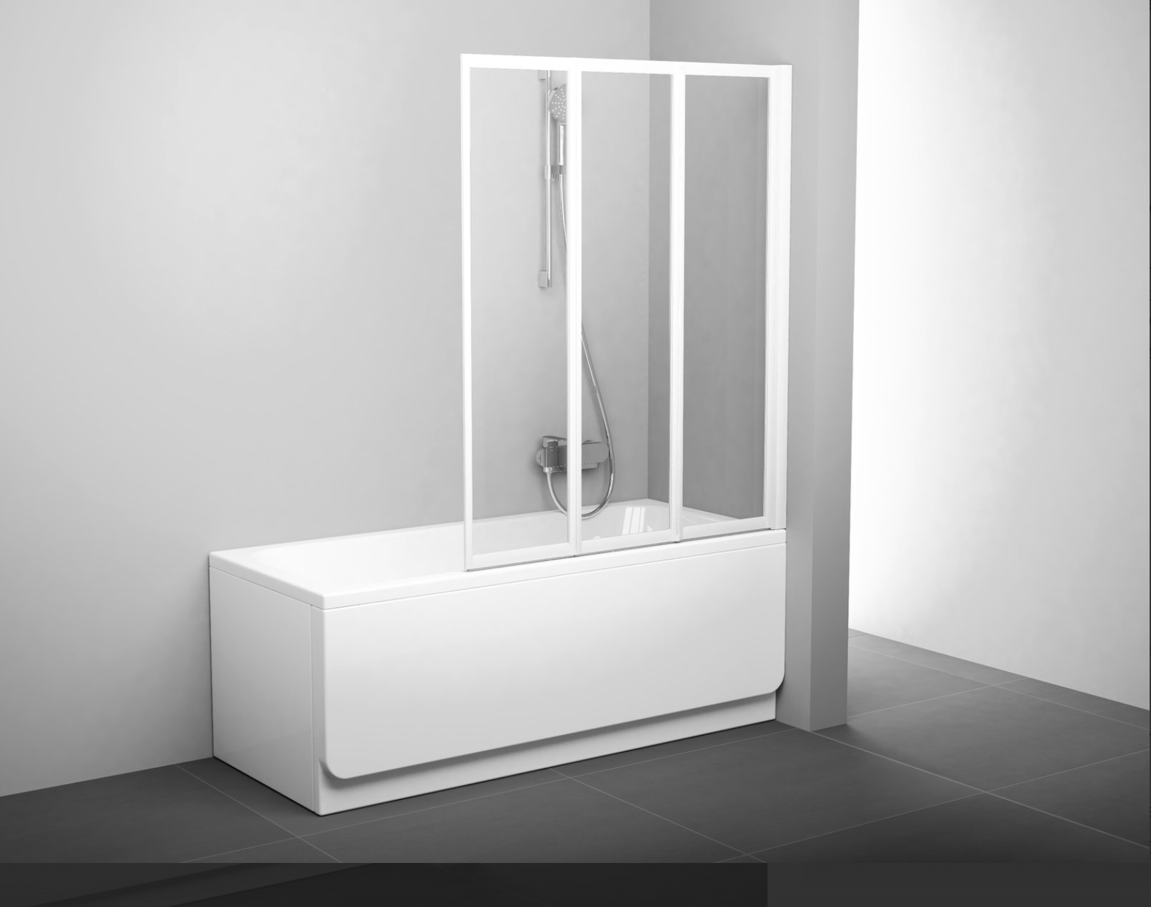 Ravak VS3 130 cm kádparaván Transparent üveggel, fehér 795V0100Z1