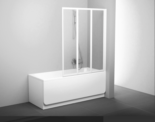 Ravak VS3 130 cm kádparaván Transparent üveggel, fehér 795V0100Z1