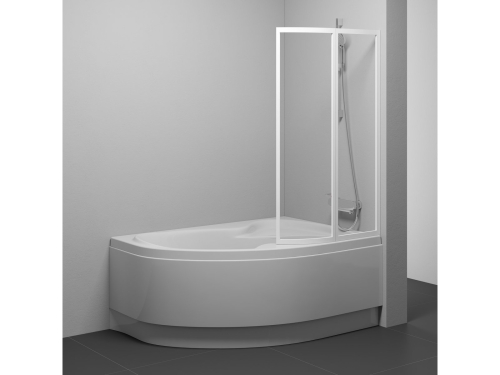 Ravak VSK2 Rosa 140 cm jobbos kádparaván Rain betéttel, fehér 76P7010041