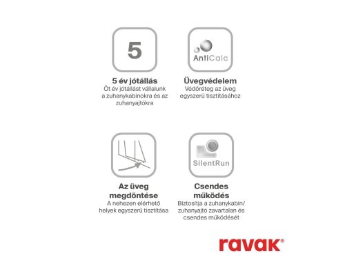 Ravak Blix BLRV2 90x90 cm zuhanykabin Transparent üveggel, króm 1LV70C00Z1