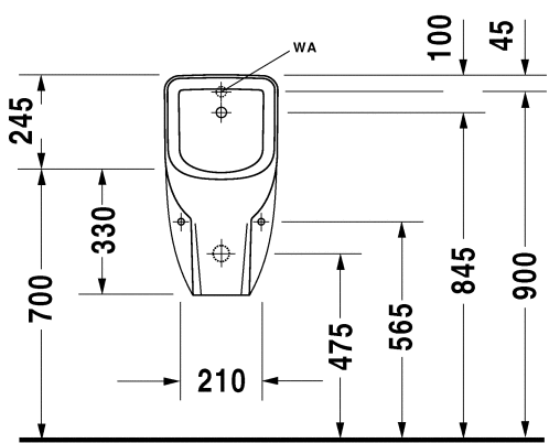 Duravit D-Code 082930 vizelde hátsó bekötésű (0829300000)