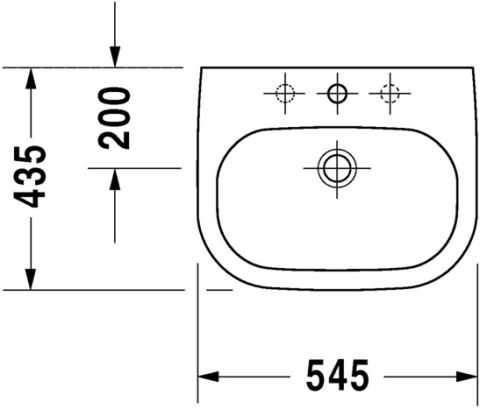 Duravit D-Code 54x43 cm beépíthető mosdó 033754 (0337540000)
