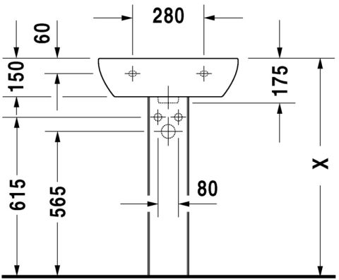 Duravit D-Code 086327 mosdóláb