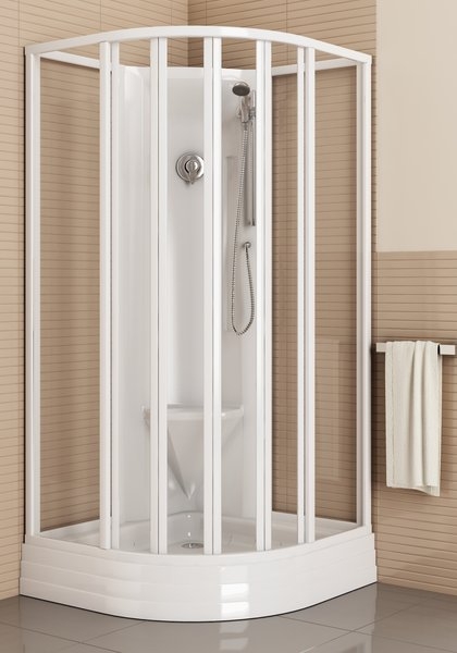 Ravak ASBKP6 Negyedköríves zuhanybox (910x910x2065 mm, fehér, Transparent, 90x90 cm) 80677112Z1