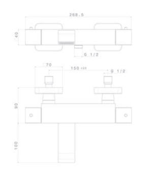 Teka Cuadro 45.121.02.00 termosztátos kádtöltő csaptelep